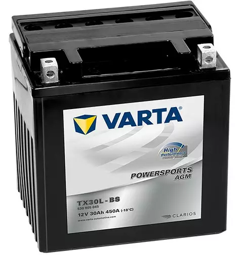 VARTA TX30L-BS/YIX30L-BS 12V 30Ah 450A 166x127x175 - +