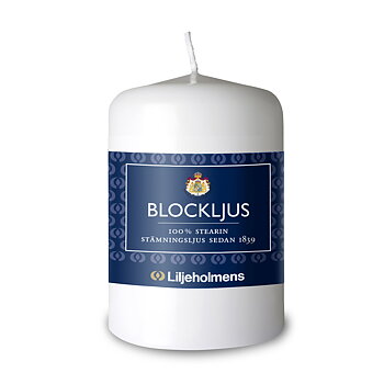 Blockljus 68x100mm Vit