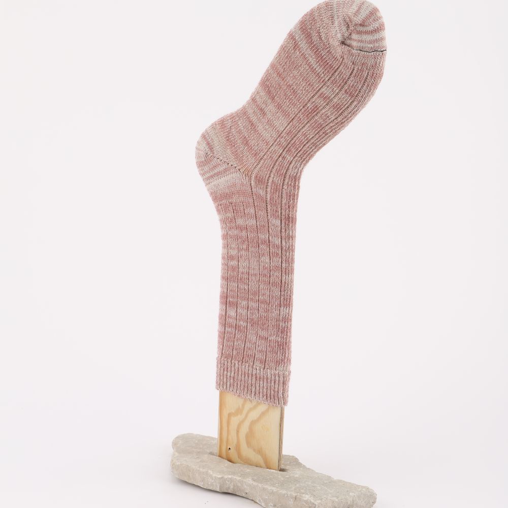 Tjock socka av mohair i rosa
