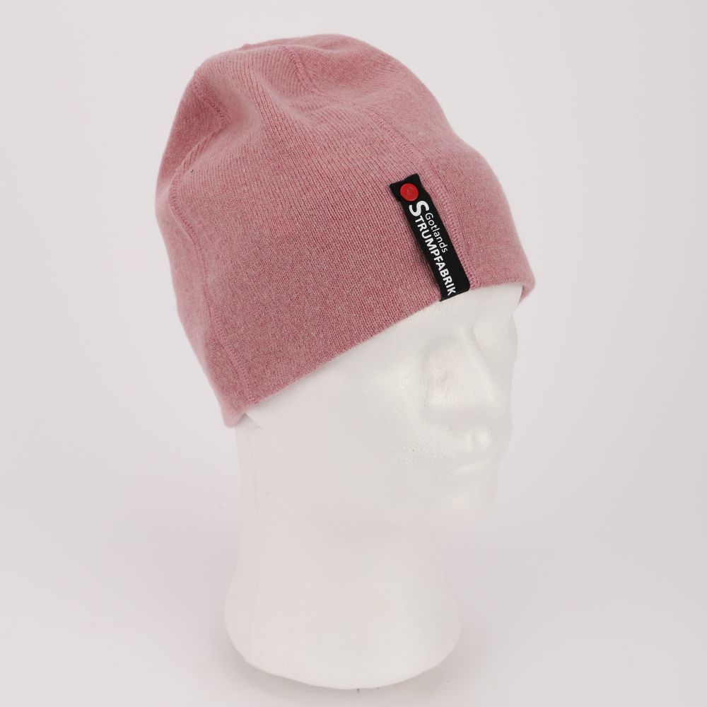 Jerseystickad lammullsmössa, rosa