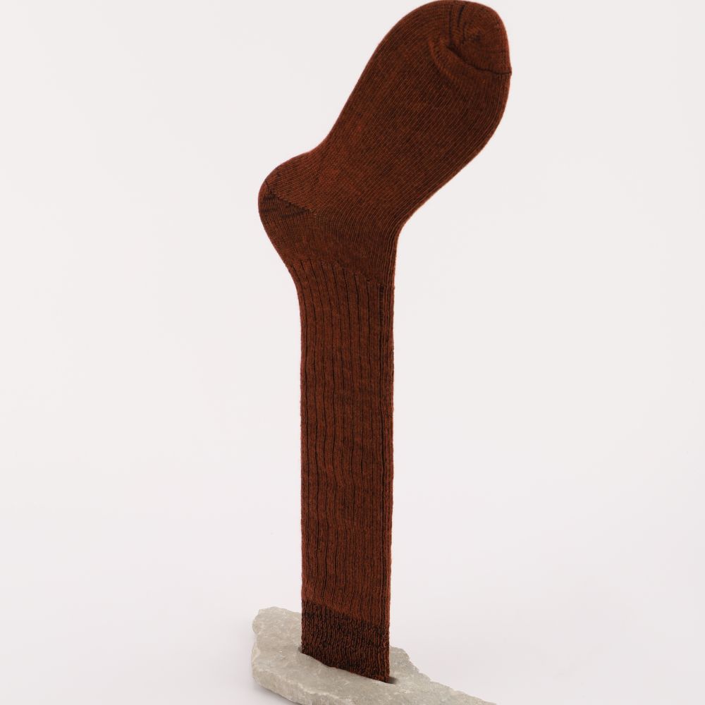 Knästrumpor av mohair, färg rost