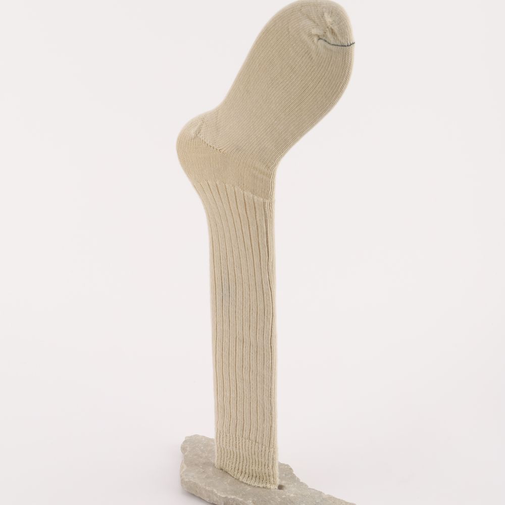 Knästrumpor av mohair, färg naturvit