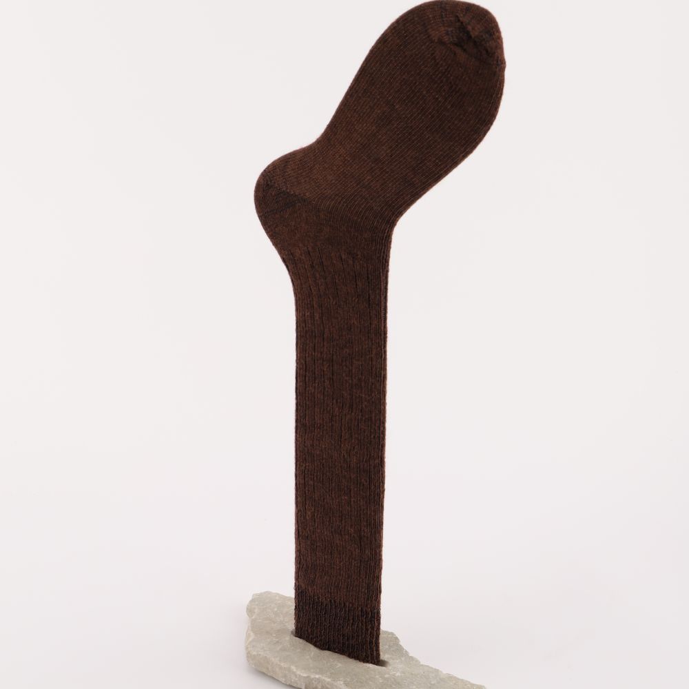 Knästrumpor av mohair, färg brun