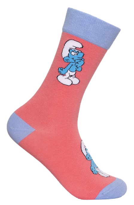 rosa strumpor med smurfarna