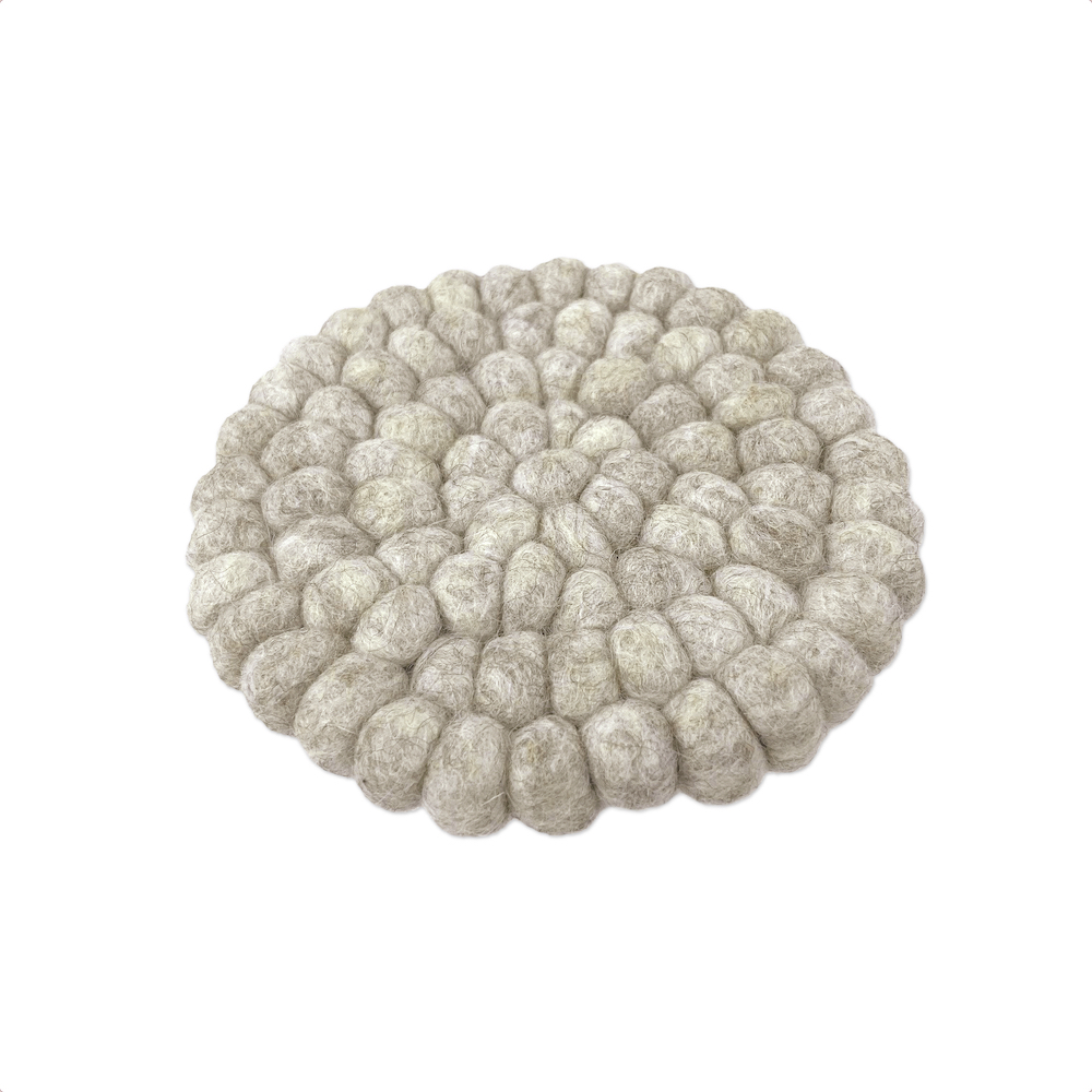 Wooldesign lasinalusta huovutettua villaa, beige