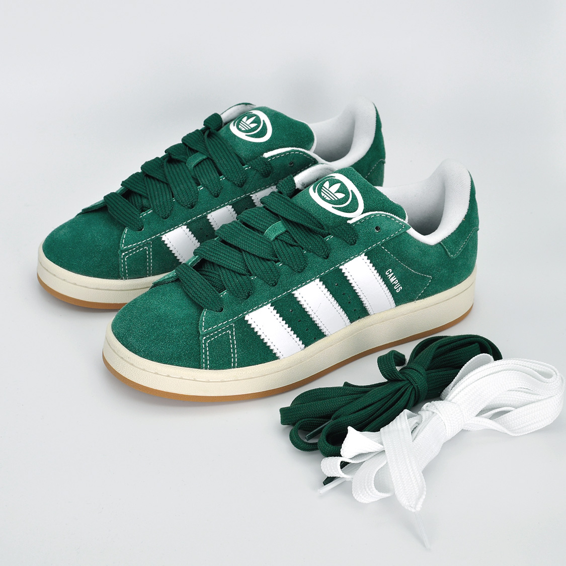 adidas gazelle silver green womens Adidas Campus 00s Dark Green Cloud White main image 1