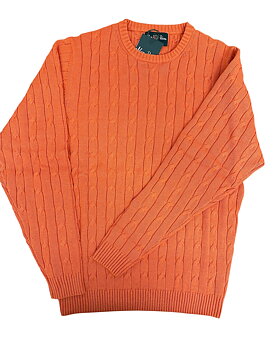 Tröja kabelstickad Orange från Alan Paine