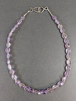 Fasettslipad Halsband med Ametist
