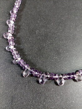 Fasettslipad Halsband med Ametist