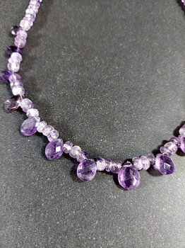 Fasettslipad Halsband med Ametist
