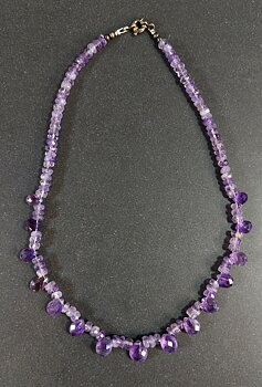Fasettslipad Halsband med Ametist