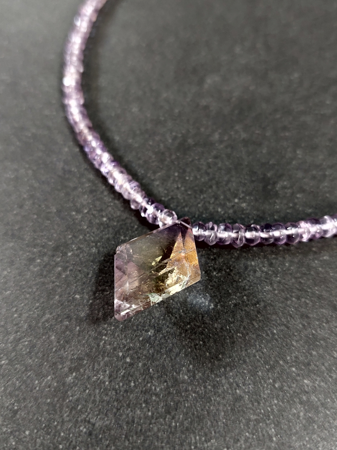 Fasettslipad Halsband med Ametist och Ametrin - 3