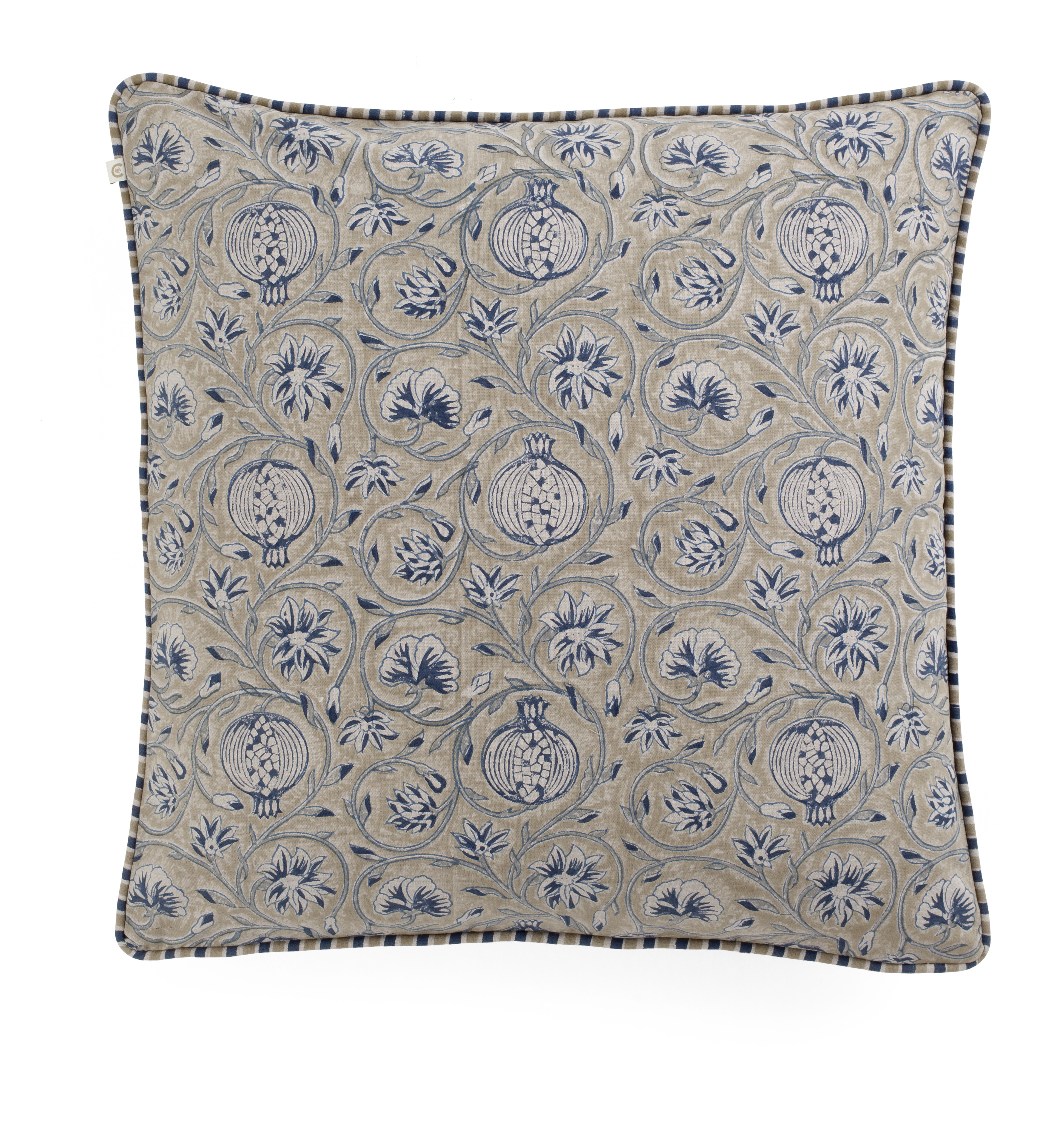 Kuddfodral - TANGIER POMEGRANATE Beige & Blue - Chamois