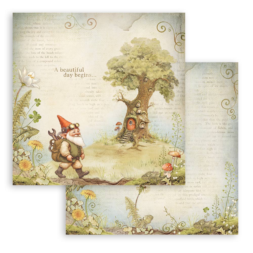 Scrapbooking Small Pad 10 sheets cm 20,3X20,3 (8"X8") - Hidden Grove  - 9