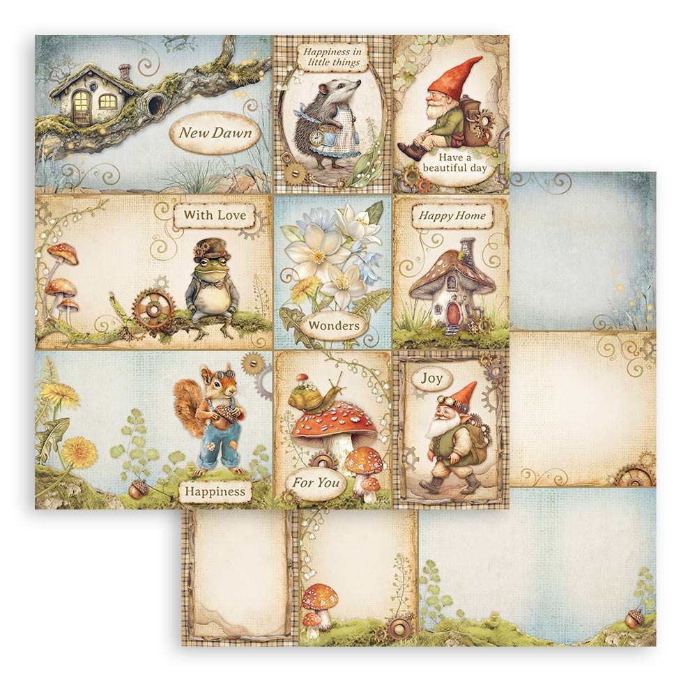 Scrapbooking Small Pad 10 sheets cm 20,3X20,3 (8"X8") - Hidden Grove  - 11