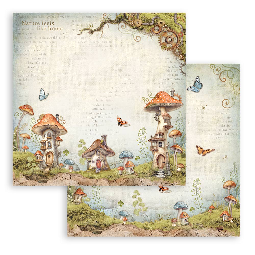 Scrapbooking Small Pad 10 sheets cm 20,3X20,3 (8"X8") - Hidden Grove  - 10