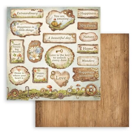 Scrapbooking Small Pad 10 sheets cm 20,3X20,3 (8"X8") - Hidden Grove  - 6