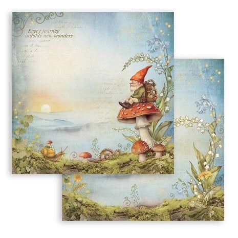 Scrapbooking Small Pad 10 sheets cm 20,3X20,3 (8"X8") - Hidden Grove  - 5