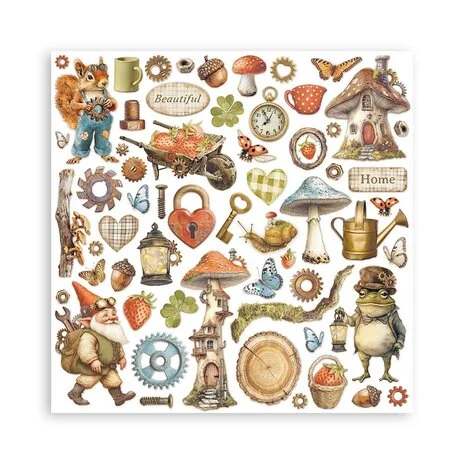 Scrapbooking Small Pad 10 sheets cm 20,3X20,3 (8"X8") - Hidden Grove  - 14