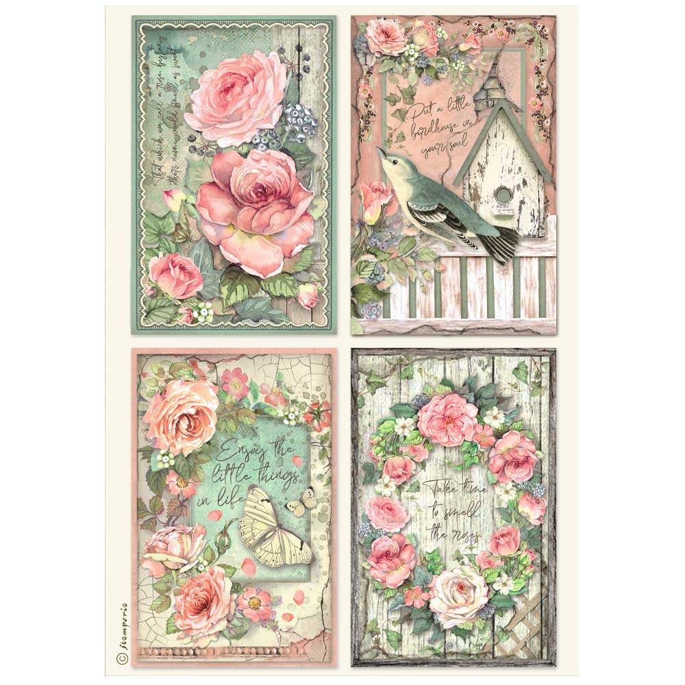 Selection 6 Rice paper A4 - House of Roses  - 3