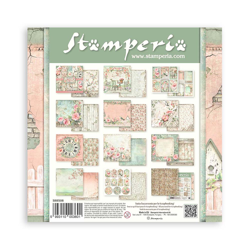 Scrapbooking Small Pad 10 sheets cm 20,3X20,3 (8"X8") - House of Roses - 13