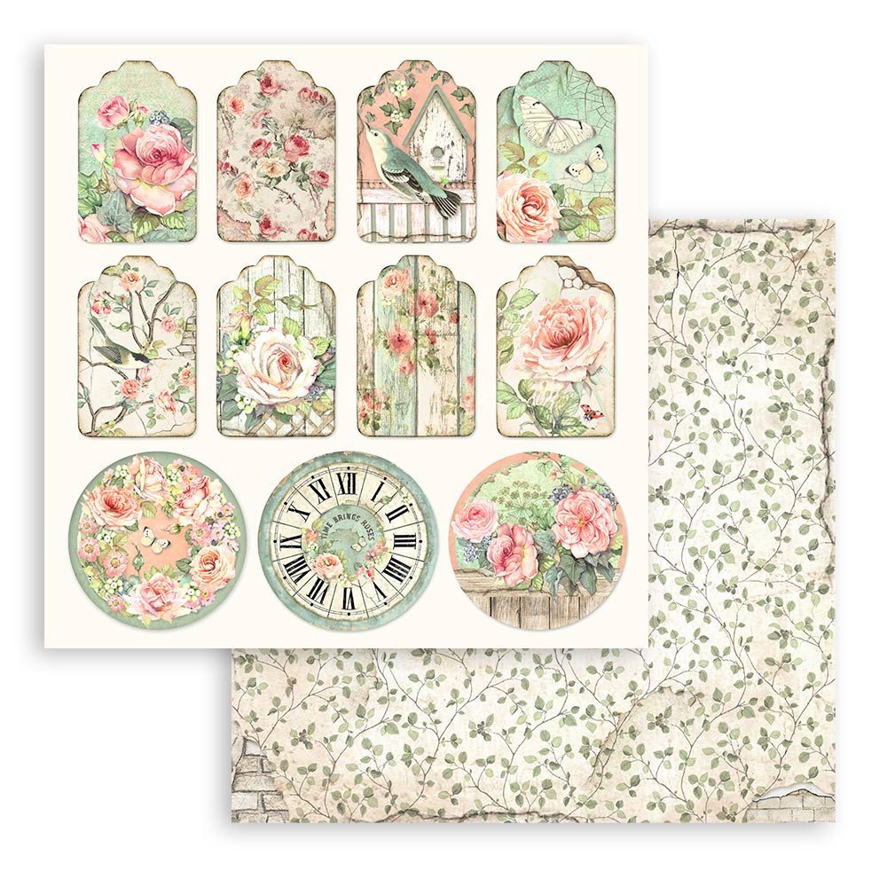 Scrapbooking Small Pad 10 sheets cm 20,3X20,3 (8"X8") - House of Roses - 10