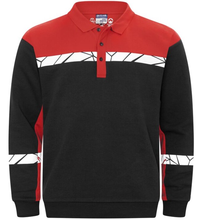 Projob Progression 7100 Sweatshirt med tre knappar framtill - 2
