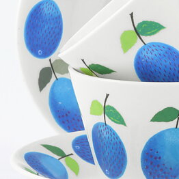Stig Lindberg (Prunus 1962) Two Coffee Cups with Plum Decor 9 cm (6)