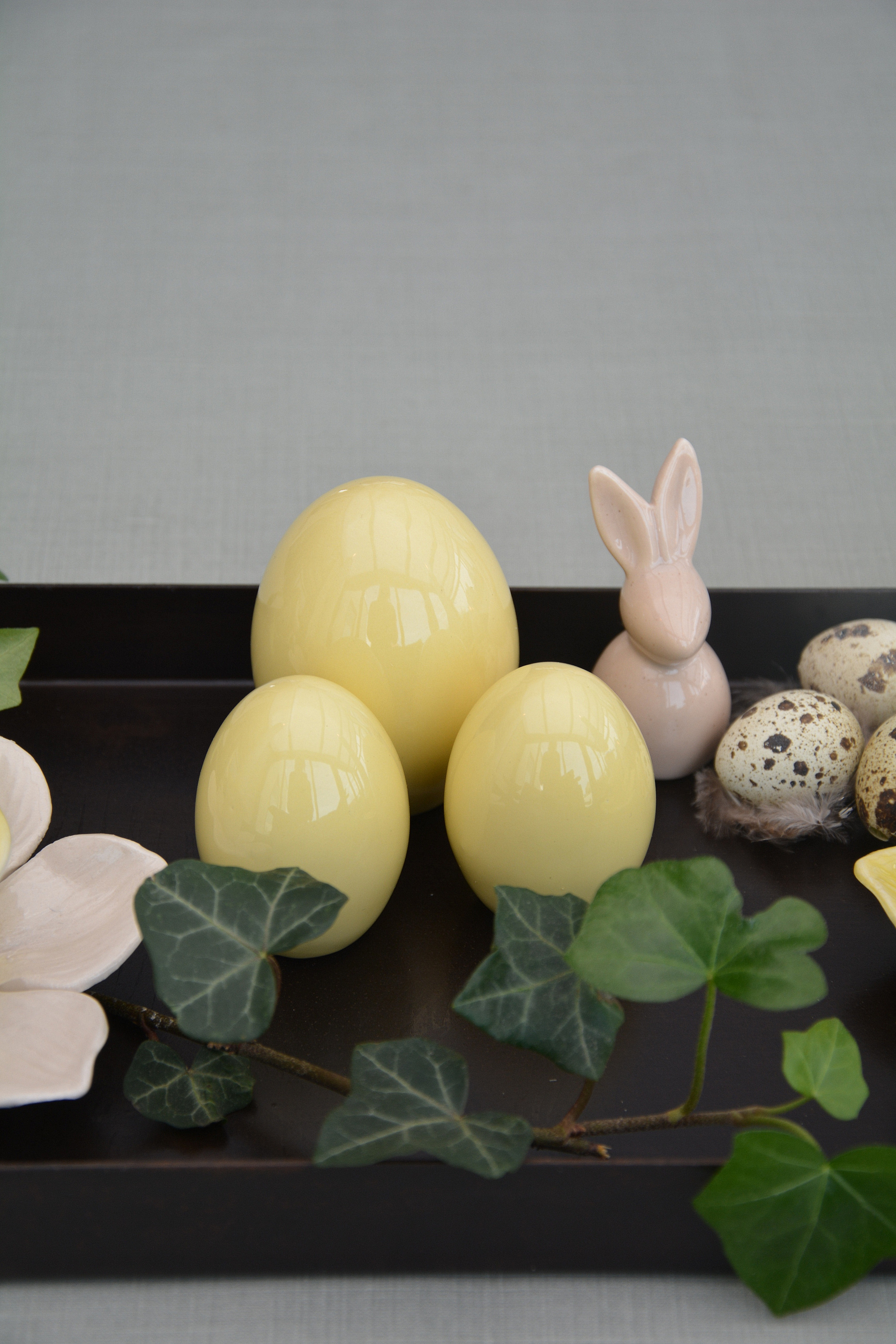 Ägg Hilda ljusgul keramik stor 7,2 cm