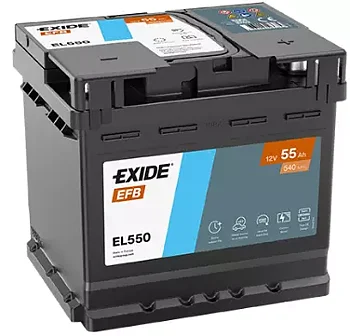 Exide 12v 55Ah EL550 Start-Stop EFB 207x175x190 - + 540A