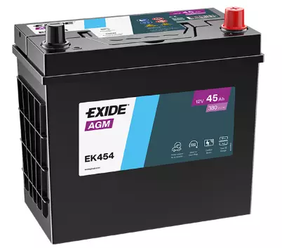 Exide agm EK454 12V 45Ah 238x127x227 - + 380A