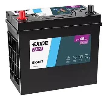 Exide agm EK457 12V 45Ah 237x127x227 - + 380A