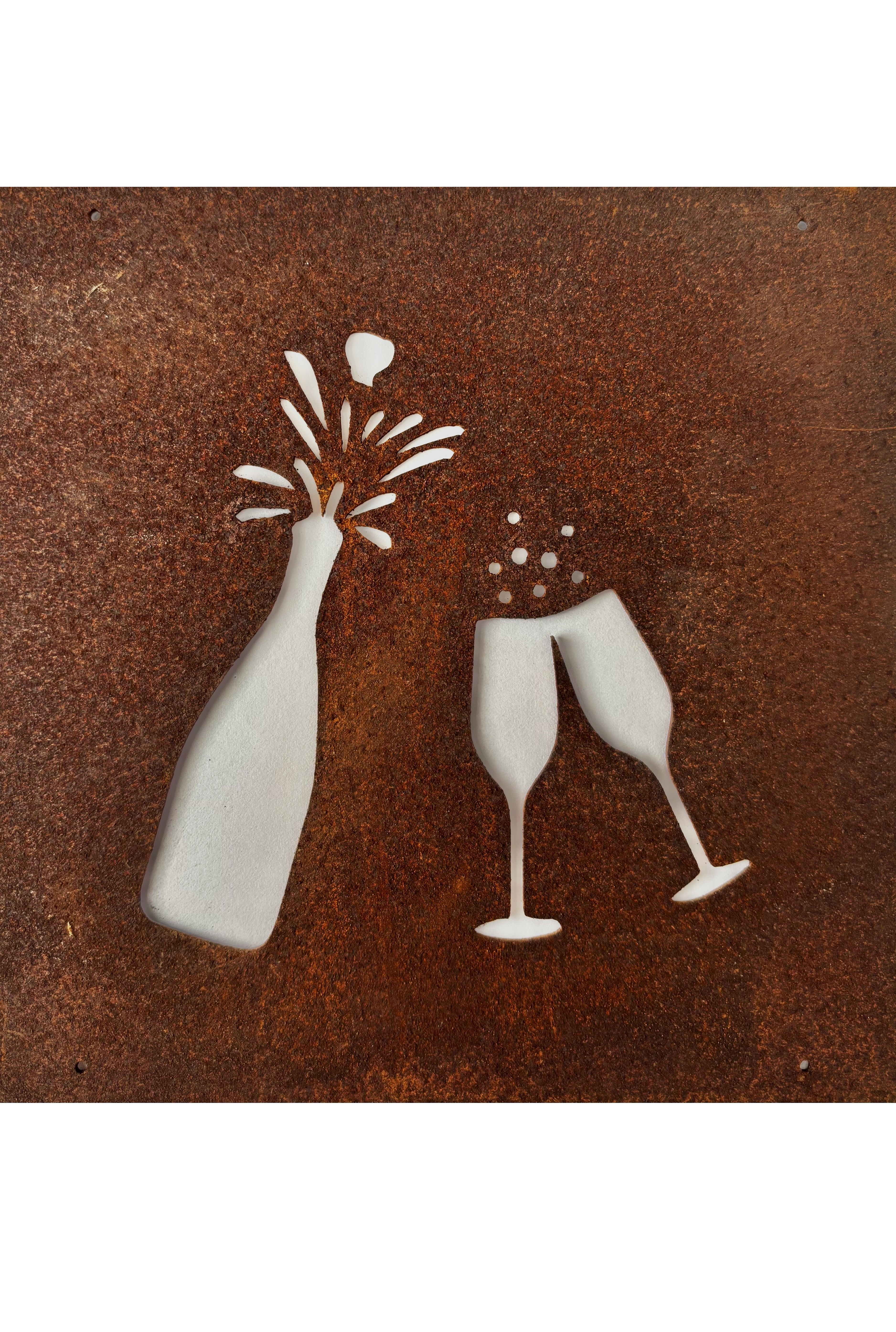 Celebrate Champagne sign with steel wire for reinforcement mesh or sign holder