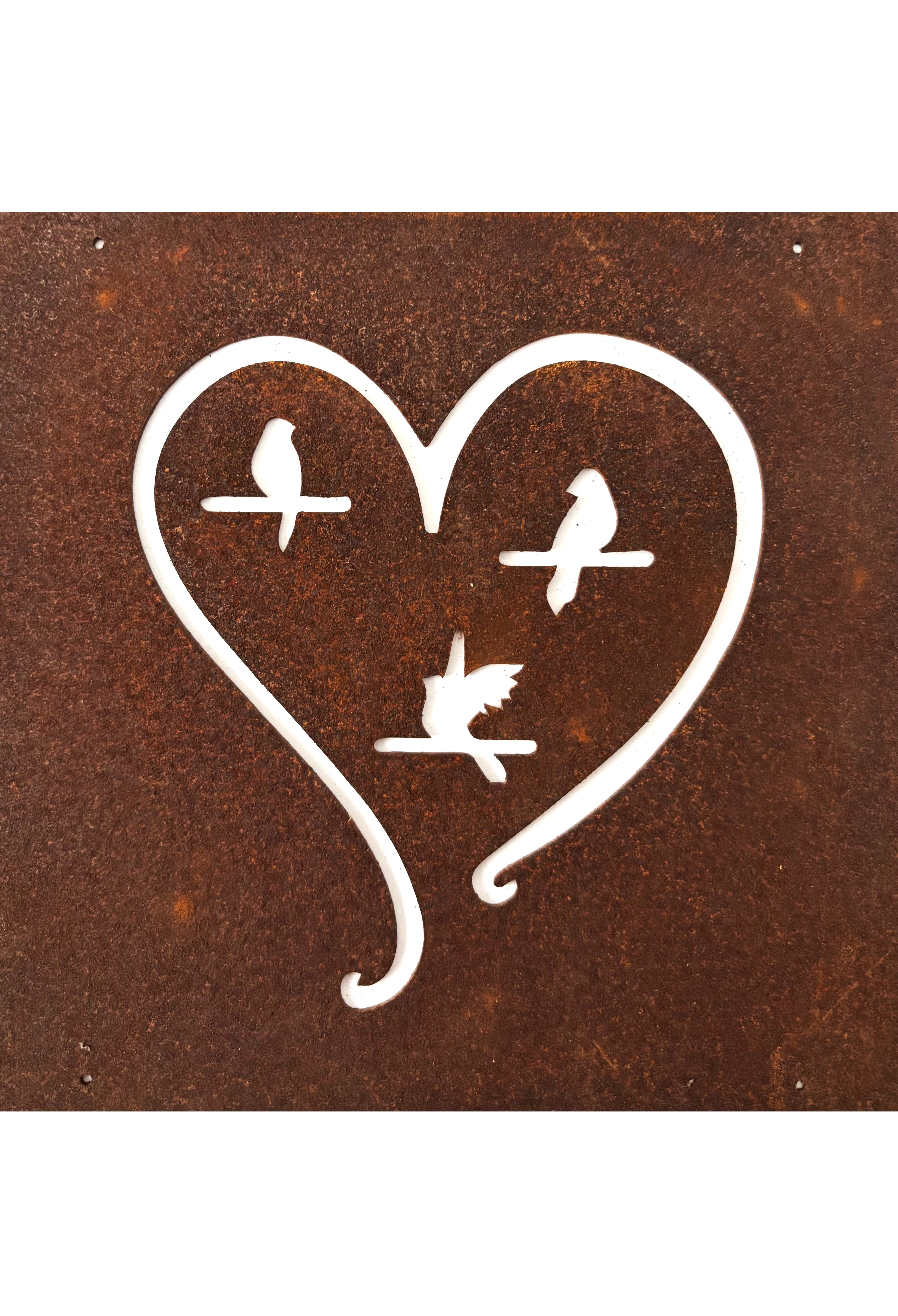 Sign Heart with birds with steel wire for reinforcement mesh or sign holder