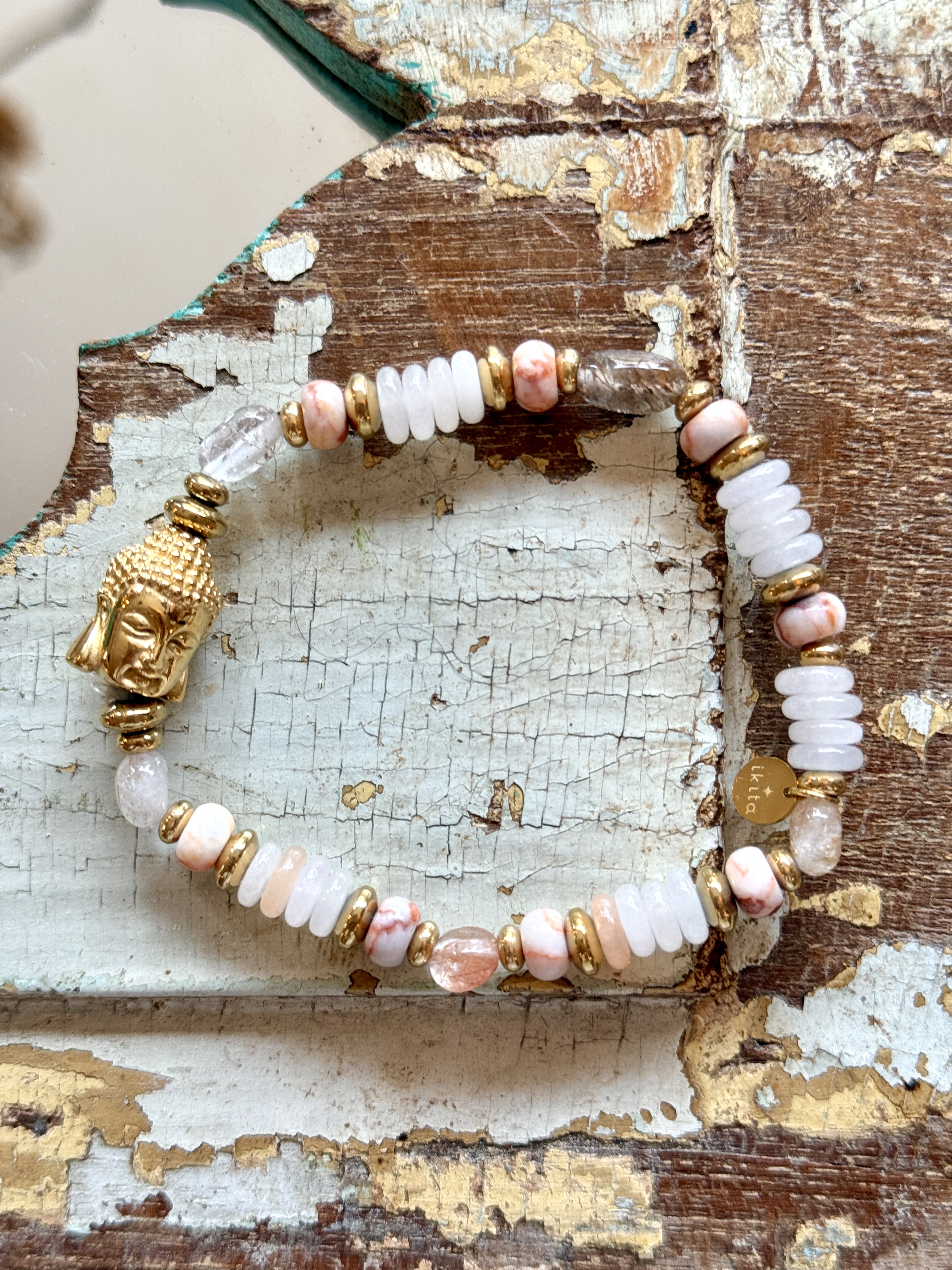 BUDDHA BRACELET POWDER PINK 