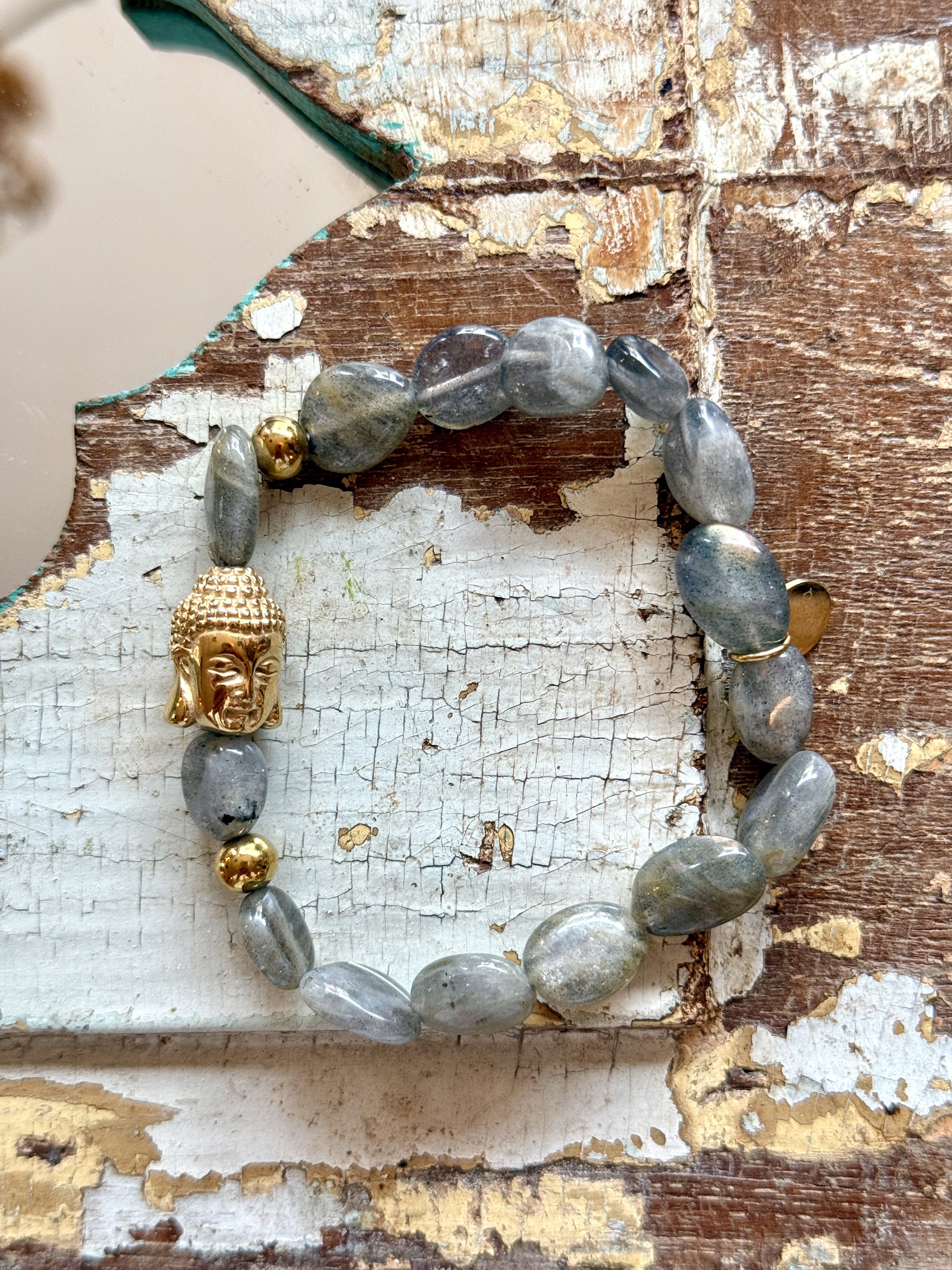 BUDDHA BRACELET SOFT GREY 