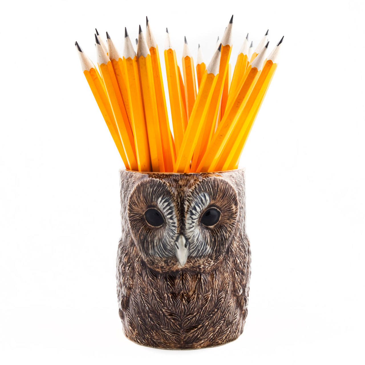 Pennkopp Tawny owl, Handmålat stengods från Quail Ceramics