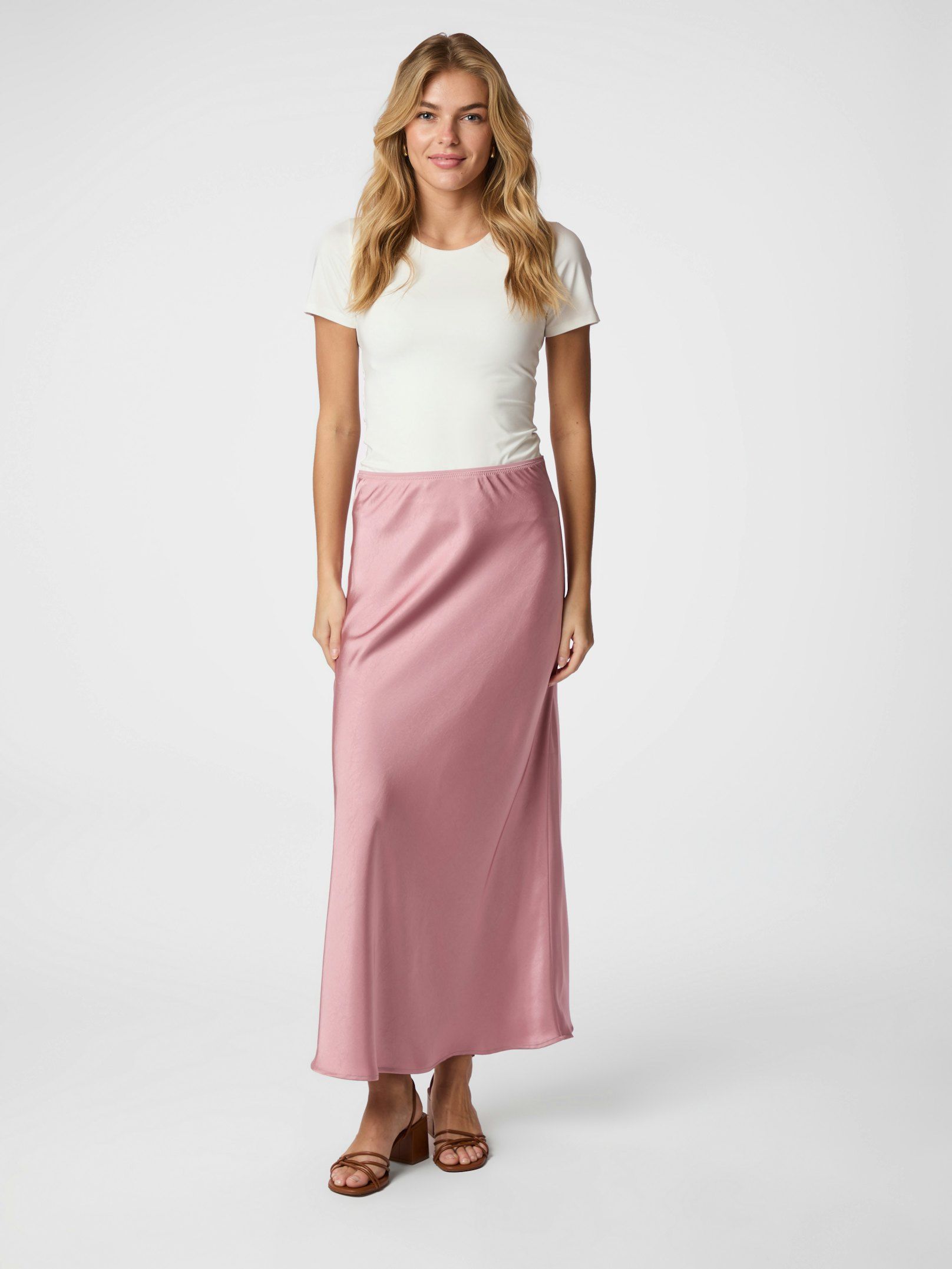 Neo Noir Vicky Heavy Sateen Skirt Evening Rose - 6