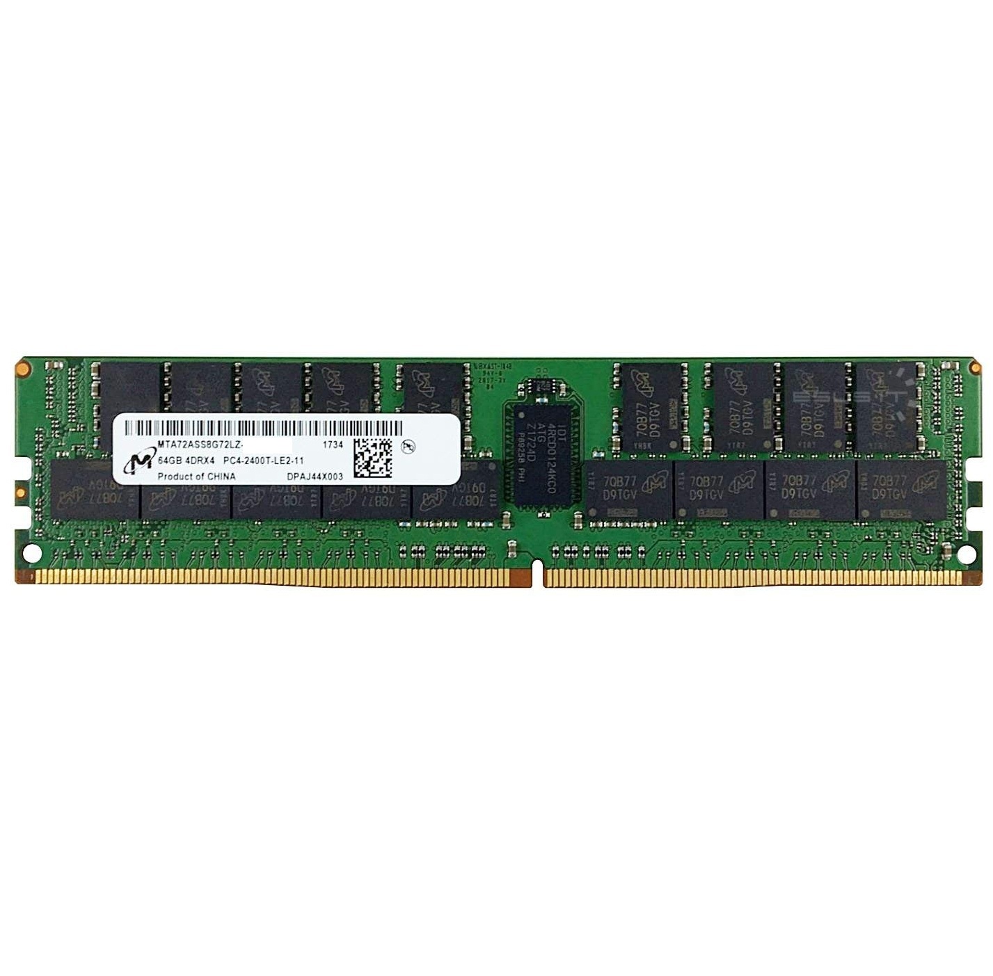 Begagnat 64GB DDR4 1x64GB Micron LRDIMM 4DRx4 2666MHz ECC PC4-2666V Quad Rank x4 Module