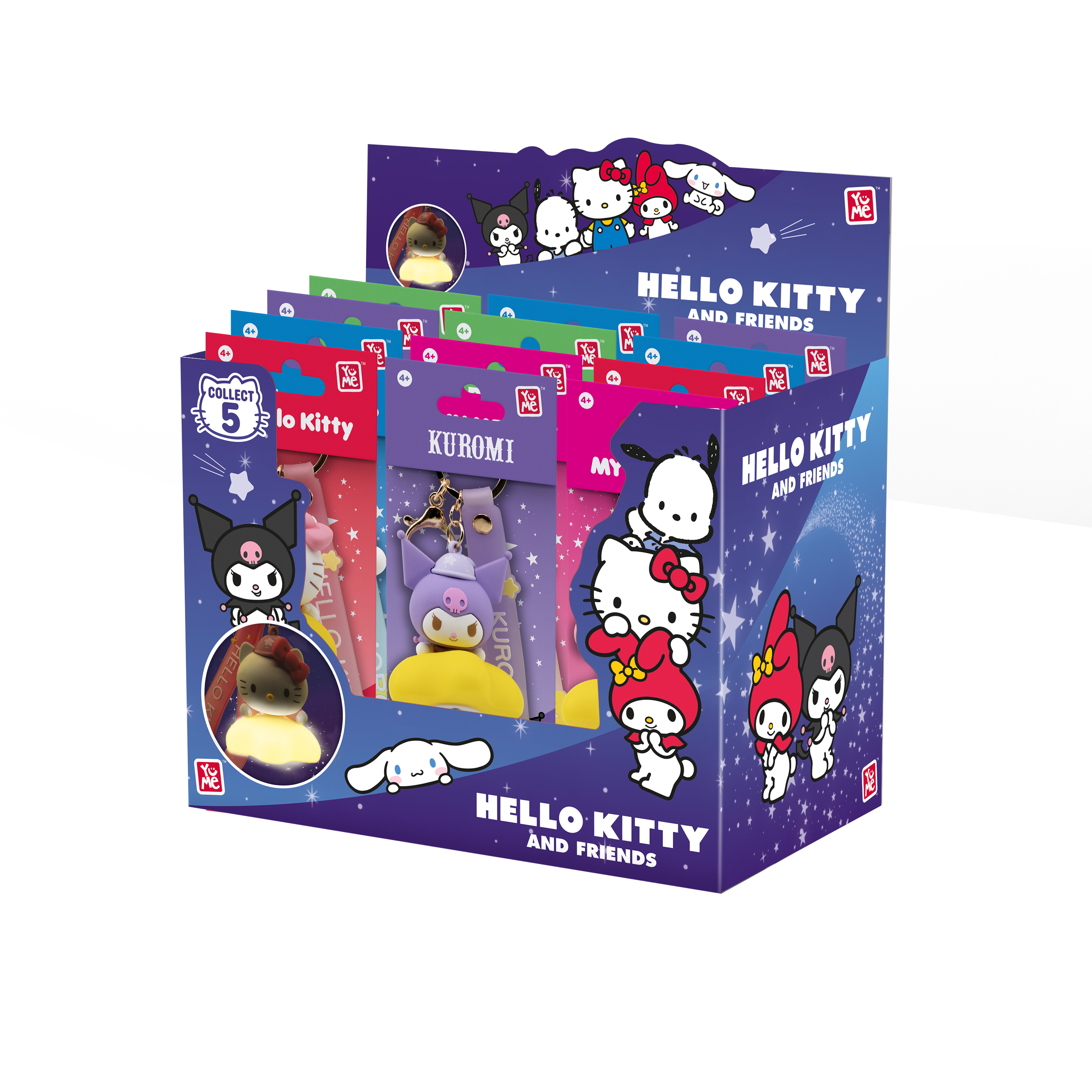 Hello Kitty and Friends 3D nyckelring/bag charm & Rem med Lampa - Light-Up Star Series - Pochacco - 6