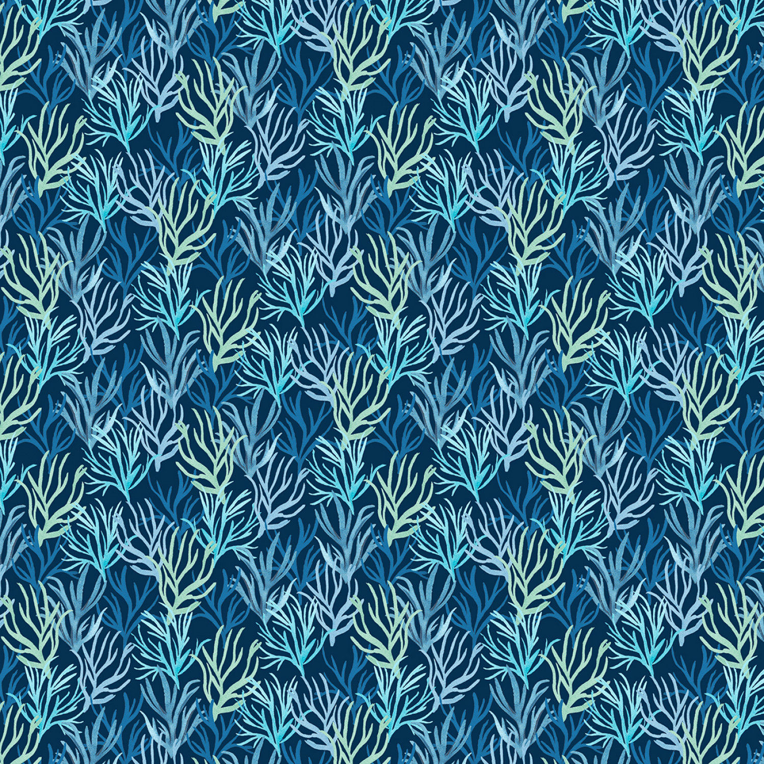 Tyg - Deep Blue Coral - Underwater Wonders (30 x 110 cm)