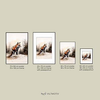 Räv i skogen Poster