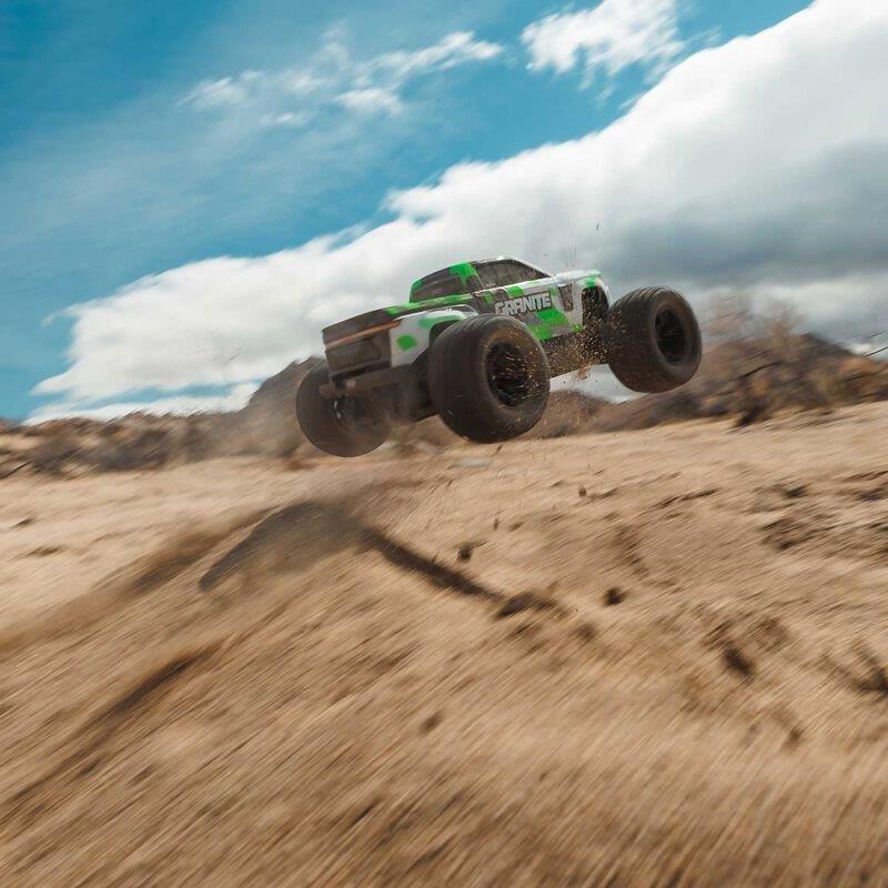 ARRMA 1/10 GRANITE MEGA 665 4X4 RTR Brushed Monster Truck, Green - 4