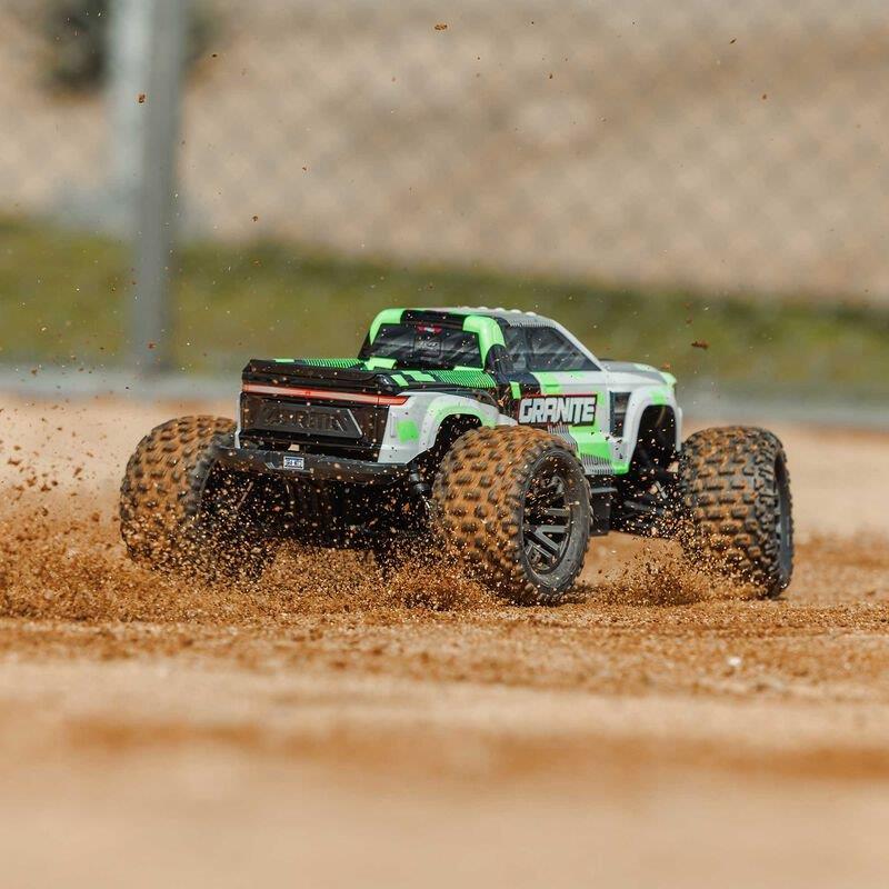 ARRMA 1/10 GRANITE MEGA 665 4X4 RTR Brushed Monster Truck, Green - 6