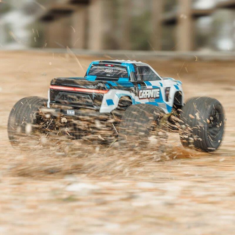 ARRMA 1/10 GRANITE MEGA 665 4X4 RTR Brushed Monster Truck, Blue - 4