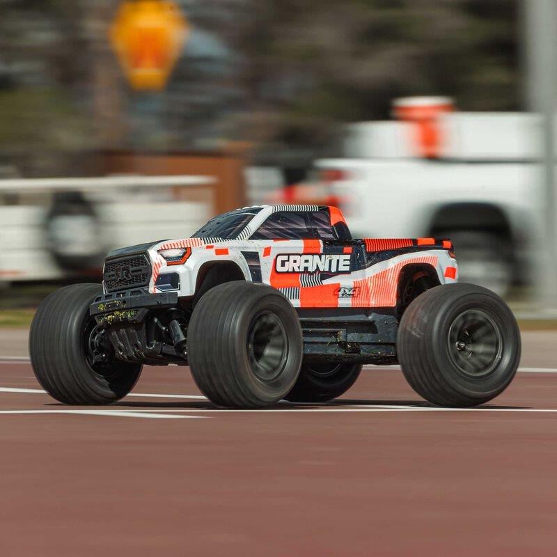 ARRMA 1/10 GRANITE MEGA 665 4X4 RTR Brushed Monster Truck, Orange - 6