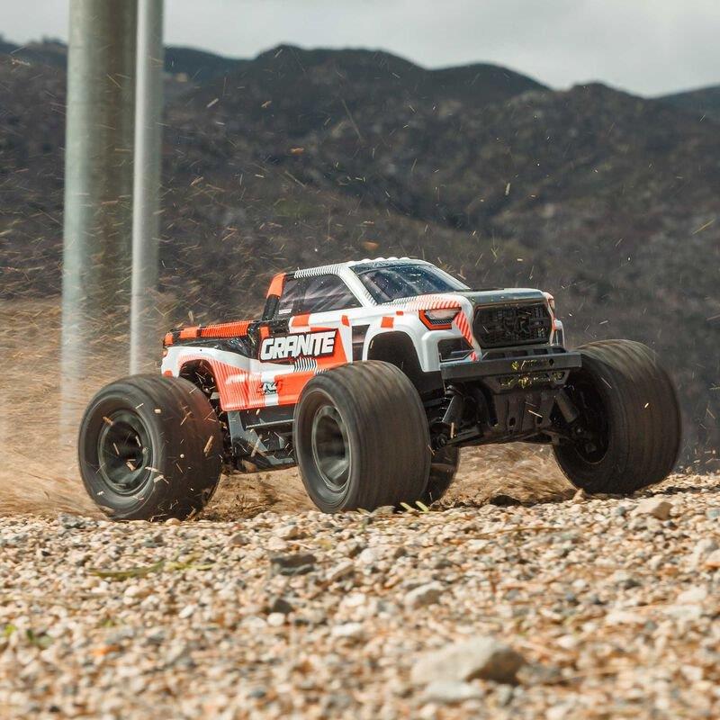 ARRMA 1/10 GRANITE MEGA 665 4X4 RTR Brushed Monster Truck, Orange - 7