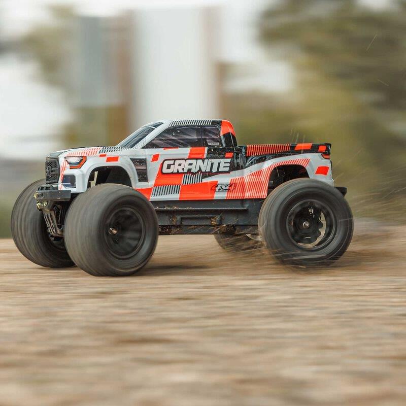ARRMA 1/10 GRANITE MEGA 665 4X4 RTR Brushed Monster Truck, Orange - 4