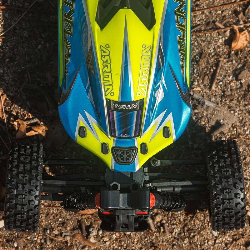 ARRMA 1/8 TYPHON MEGA 665 4X4 RTR Brushed Buggy, Blue - 8