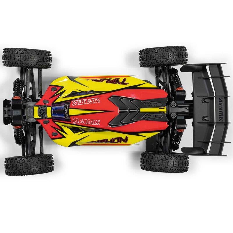 ARRMA 1/8 TYPHON MEGA 665 4X4 RTR Brushed Buggy, Yellow - 13